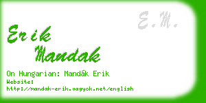 erik mandak business card